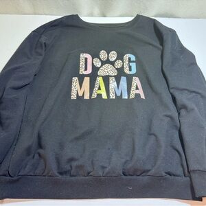 SHEIN Black 'Dog Mama' Sweatshirt with Multicolor Print
